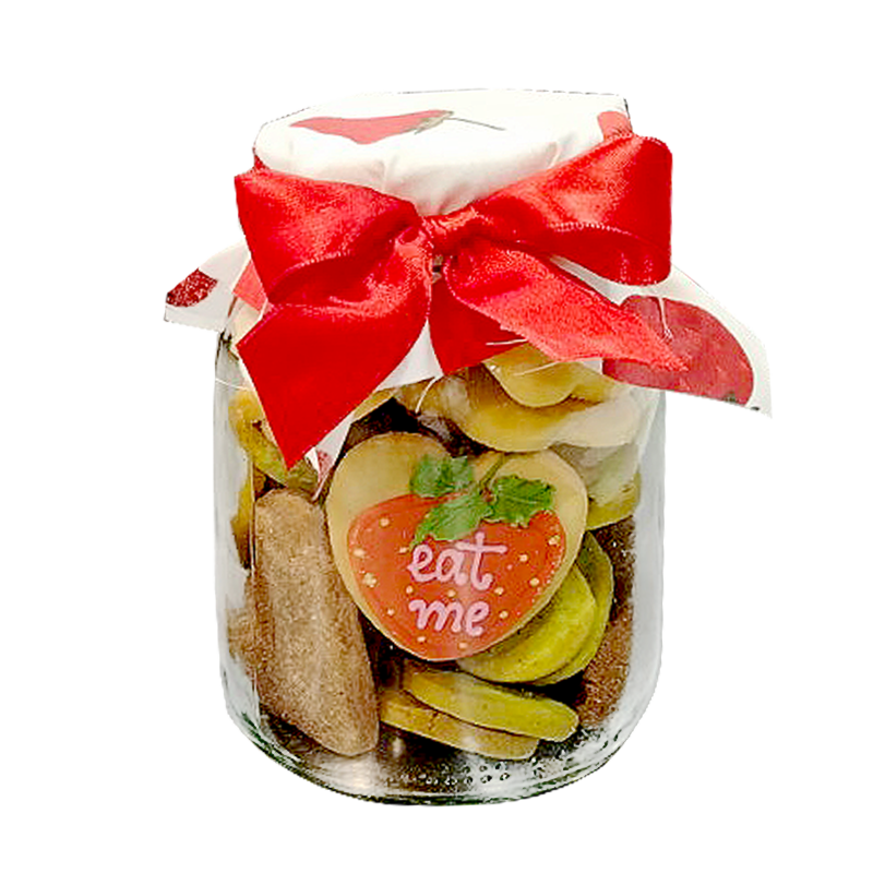 Буркан сладки микс с една рисувана сладка