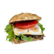 Сандвич пълнозърнеста питка с тиквено семе с яйце, маслини и домати