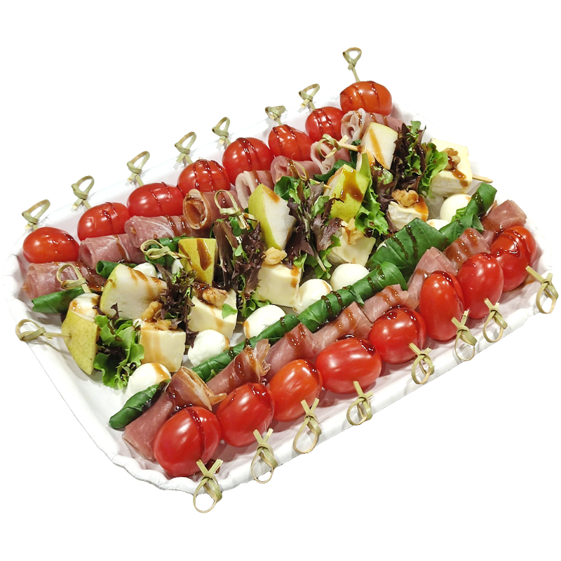 Свежи шишчета с круша, прошуто и бри - 22 бр.