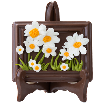 Рамка на стойка с шоколадова декорация млечен шоколад