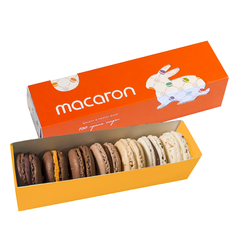 Кутия макарони шоколадов микс 7 бр.