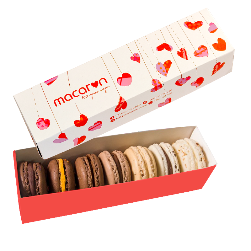 Кутия макарони шоколадов микс 7 бр.