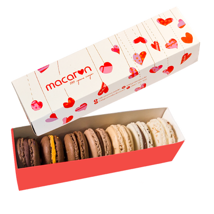 Кутия макарони шоколадов микс 7 бр.