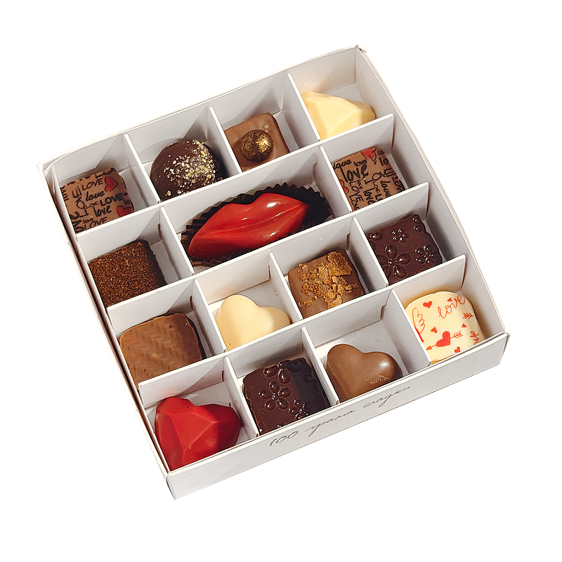 Кутия с 15 бонбона - Любов