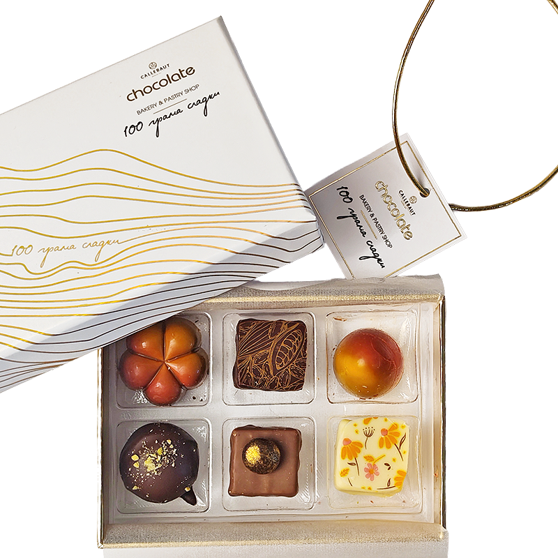 Кутия 6 бонбона - ''Callebaut'' премиум