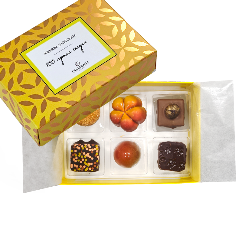 Кутия с 6 бонбона микс Премиум шоколад