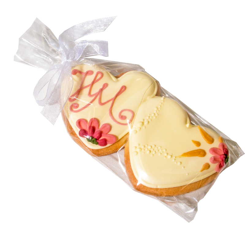 Рисувана маслена сладка Двойно сърце