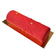 Коледно пънче - бял шоколадов мус с малиново кули